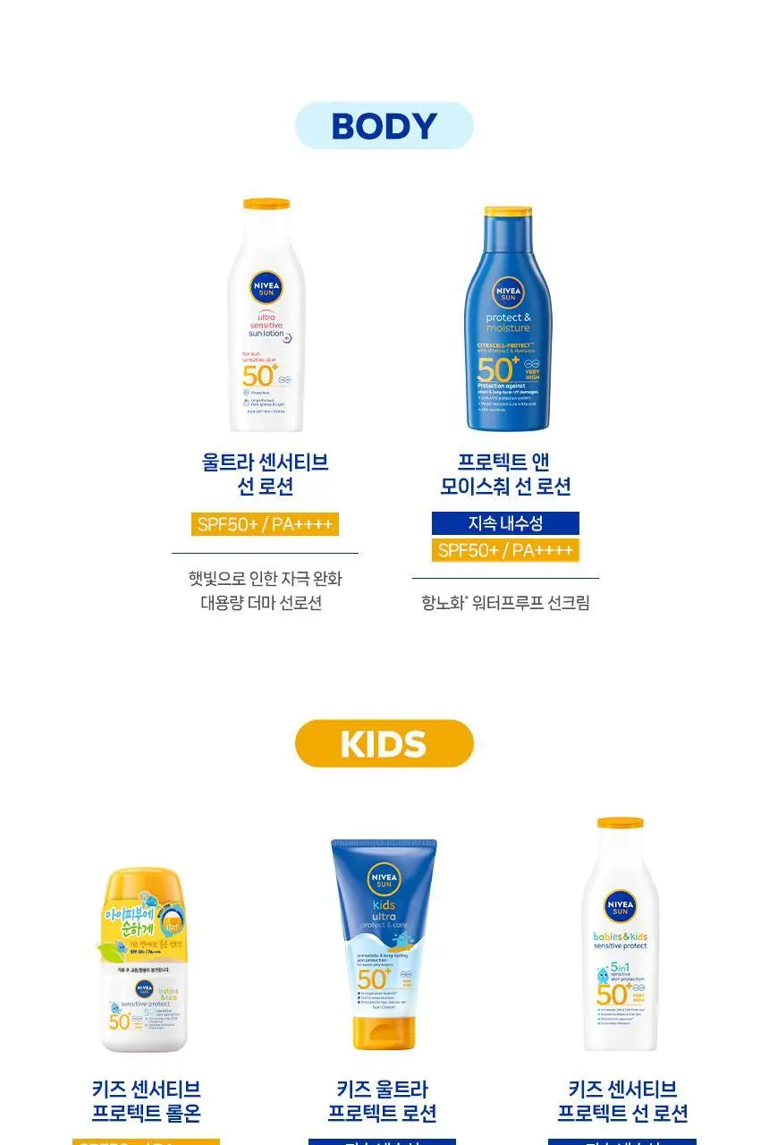 [NEW/ 글로벌 1위] 니베아 선 프로텍트 앤 모이스춰 선 로션 100ml 상세페이지 10